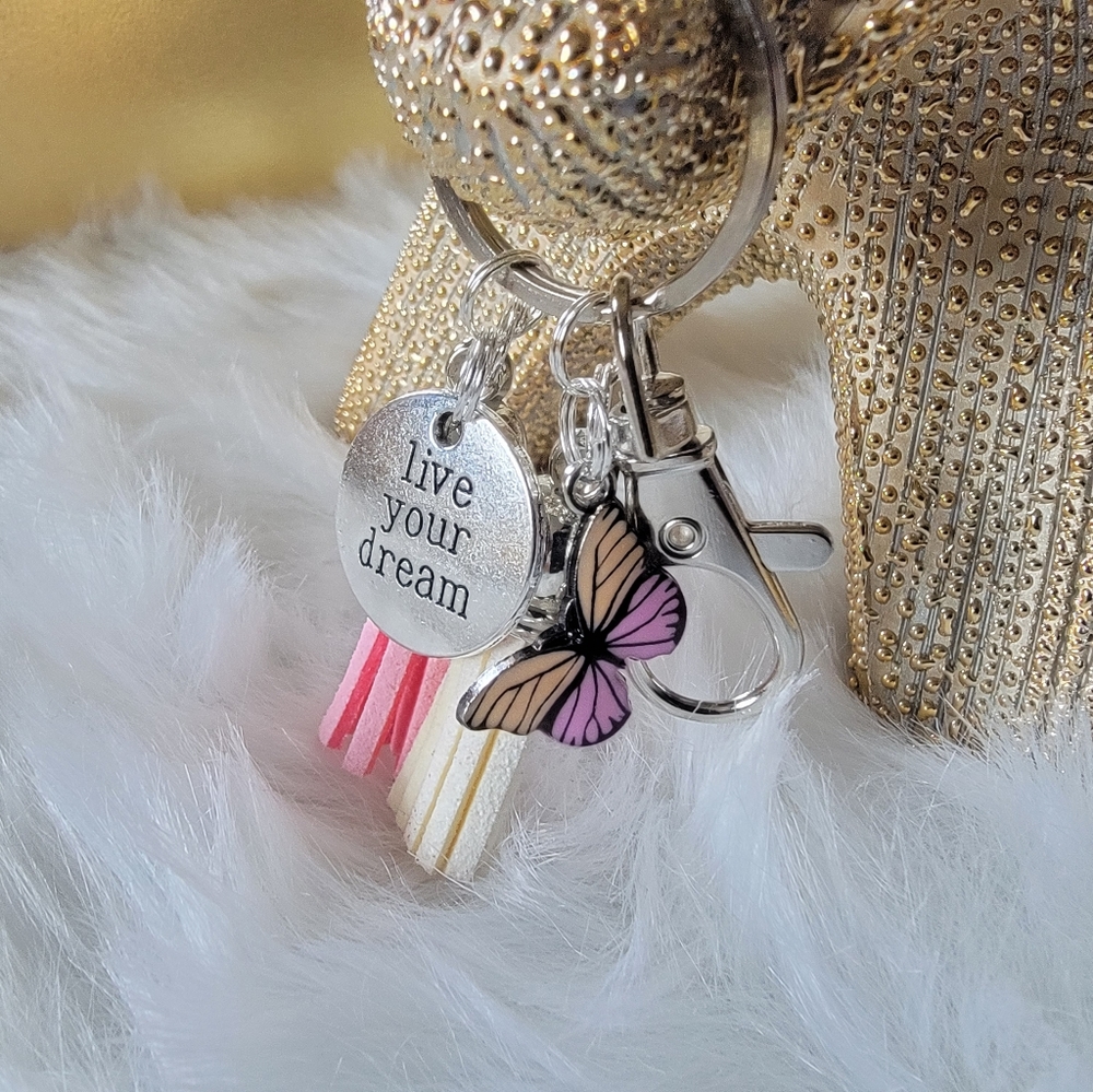 Tassle keychain with butterfly 🦋 charm